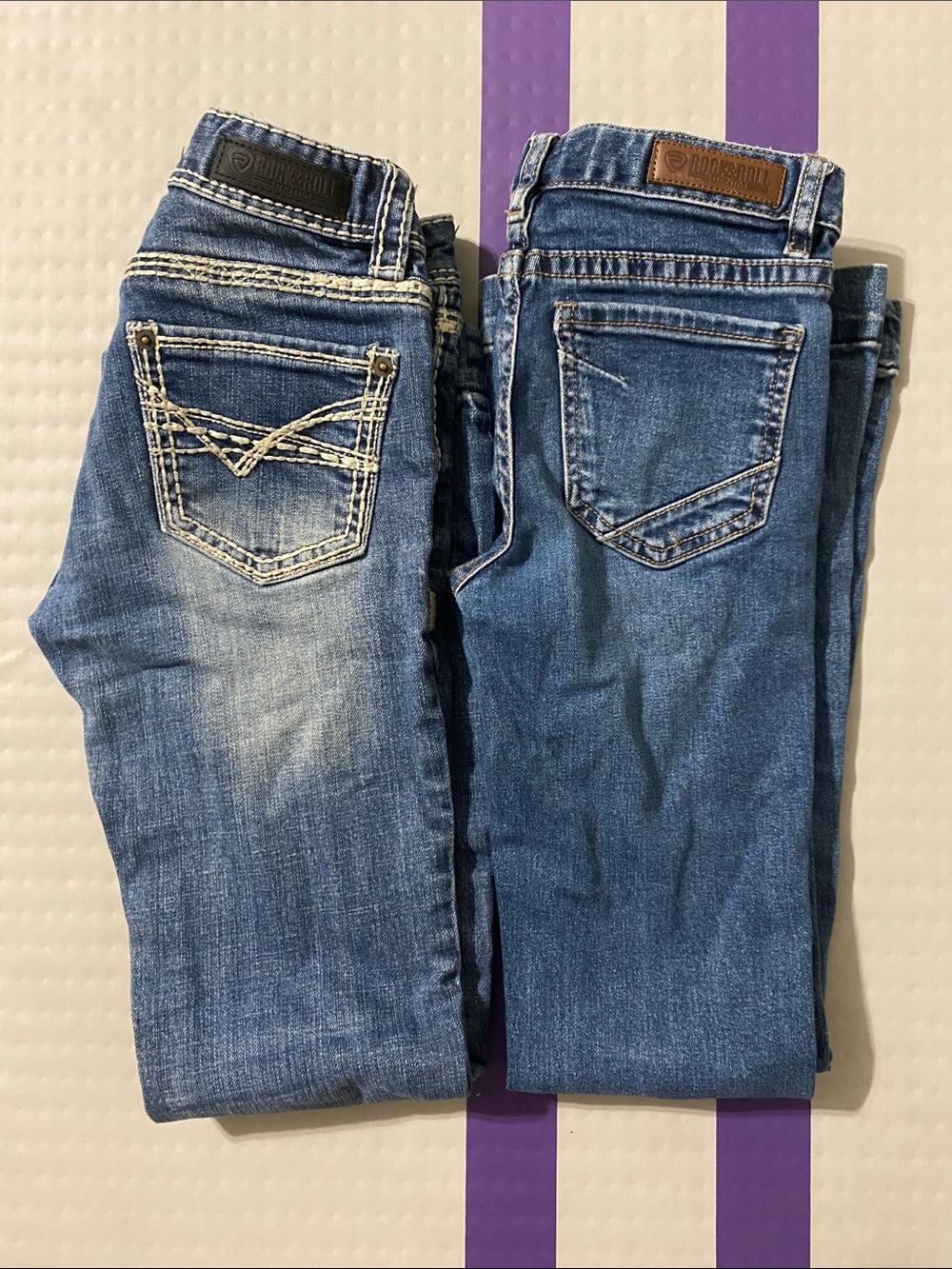 2 Pairs Girls Rock & Roll Denim Jeans